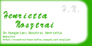 henrietta nosztrai business card